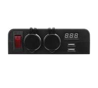 Double Prise de Courant USB pour Voiture, Répartiteur de Prise Allume-cigare avec Voltmètre Numérique, Interrupteur D'alimentation pour Voiture, Bateau, Camion, Camping-car, UTV,