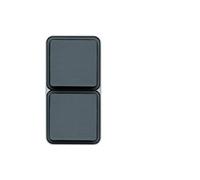 Double prise de courant verticale 2P+T complet Cubyko en saillie - gris