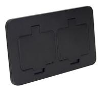 Double prise de sol encastrable 2P+T rectangulaire IP55 - noir + boite - Protec