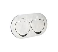 ProTec Prise de sol étanche Initiale 16A 2P+T IP55 – Métal brossé (double, arrondie)