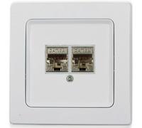 Double Prise Delphi Rj45, Cat.6, Blanche