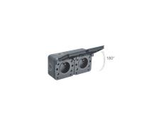 Double prise en saillie Cyklone Debflex avec terre anthracite - 730421