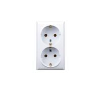 Double prise encastrée vec/u Schuko blanc GN-2BS/00