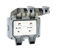 Double Prise Étanche Avec Interrupteur Indépendant, Prise Electrique Extérieure IP66 Avec Capot De Protection,Étanche Prise Murale,