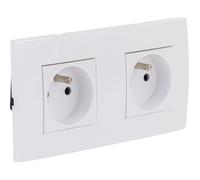Double prise horizontale + plaque de finition Kalya - Blanc - Zenitech