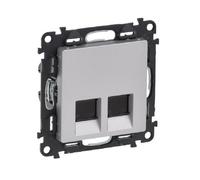 Double prise informatique RJ45 CAT.5E FTP Valena Vie Legrand - Aluminium