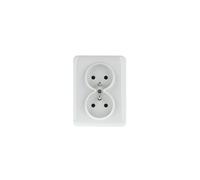 Double prise Lumina avec/u 16A complète blanche WL1220