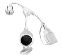 Double prise pour prise de courant, rallonge avec 2 prises Schuko, étanche IP44, contact de protection extérieur, parfait pour la maison, le bureau, l'extérieur, 1,5 mm², 16 A/250 V blanc