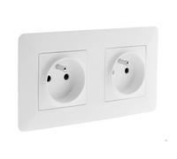 Double prise précâblée 2P+T 16A - blanc - Zenitech