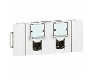 Double prise RJ45 MOSAIC catégorie6 FTP spéciale goulotte à clippage direct 3 modules blanc LEGRAND 076546