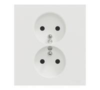 Double prise terre 1 poste griffes montées Schneider Electric Odace blanc