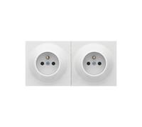 Double prise terre blanc 1 poste Fontini Neo Evo