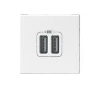 Double prise USB type A modulaire 15W 3A Legrand Mosaic, blanche, 1 pièce
