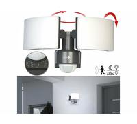 Double projecteur LED mural d'extérieur 3200 lm avec capteur PIR - Lunartec