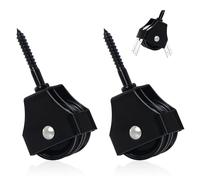 Double Pulley Cable With Screws - Heavy Rotary Rigging Cable Single Kit Fitness, Pulleys For Fitness Equipment, Diy, Gym, Metallic Rotary Pulley (Black, 2pcs)