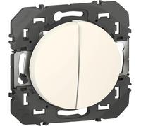 Double Push Button,Dooxie,Toolless Quick Connect,Bright White Finish,Complete With Finishplate
