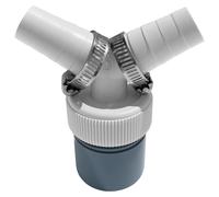 Double raccord pour machine à laver, lave-vaisselle DN 40 - Adaptateur de vidange pour lave-vaisselle et machine à laver - Adaptateur en Y pour tuyau avec bec d'entrée de 19 à 24 mm