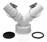 Double raccord pour machine à laver, lave-vaisselle 1" - Adaptateur de vidange pour lave-vaisselle et machine à laver - Adaptateur en Y pour tuyau avec bec d'entrée de 19 à 24 mm et sortie DN 25