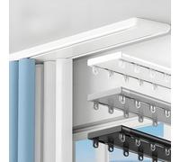 Double rail de plafond en aluminium lourd pour un glissement fluide, 300 cm, blanc, idéal pour les rideaux et les rideaux, silencieux