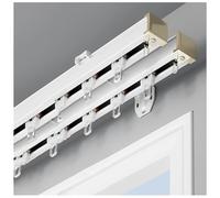 Double rail de plafond robuste pour un mouvement fluide des rideaux - Rail droit pour la maison et le bureau - Système coulissant pour une installation facile