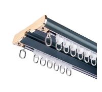 Double rail de rideau de plafond réglable en aluminium 1 m 10 m Blanc 130 cm Parfait pour salon et séparateur de pièce Couleur carbonisée