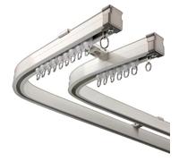 Double rail de rideau flexible incurvé et droit pour séparateur de pièce et rideaux de douche, idéal pour chambre à coucher, 320 cm de long, installation facile