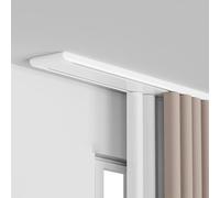 Double rail de rideau luxueux - Rail de montage au plafond robuste pour salon et chambre à coucher en aluminium Design Nano Silence Blanc 2,2 m