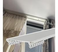 Double rail de rideau robuste pour montage au plafond - Système de rideaux réglables et coupables pour une installation facile et un traitement élégant de fenêtre