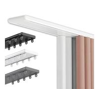 Double rail en aluminium Adjuble - Silent Glide - Fixation au plafond - Barre de 100 à 600 cm pour douche, chambre à coucher, séparateur de pièce - Blanc - Longueur : 330 cm