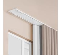 Double rail noir de 3,8 m - Système de rail en aluminium monté au plafond pour un glissement sans effort et silencieux - Tringle à rideaux facile à installer pour décoration de maison et de bureau