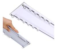 Double rail ultra fin - Support de plafond en aluminium à 2 couches pour salon et chambre à coucher - Tringle blanche de 6 mm de long - 360 cm de long - Idéal pour rideaux et rideaux