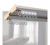 Double Rails De Rideaux 1,0m 2,5m 3,0m 6,0m Rideau Rai Plafond, Rail De Rideau En Métal Silencieux Et Résistant Rail Rideaux Avec Poulies À Rideaux Et Vis De Montage, Facile À Installer(Gray,220cm)