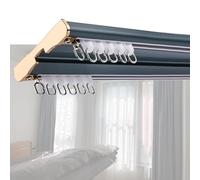 Double Rails De Rideaux 1,0m 2,5m 3,0m 6,0m Rideau Rai Plafond, Rail De Rideau En Métal Silencieux Et Résistant Rail Rideaux Avec Poulies À Rideaux Et Vis De Montage, Facile À Installer(Blue,550cm)