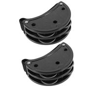 Double rangée tambour de cloche, Instrument de Percussion tambourin à pied en métal et plastique noir, 2 pièces, 10x6x3,8 cm