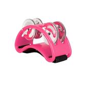Double rangée tambour de cloche, Percussion multicolore de rythme tambourin pied d'acier inoxydable 2 pièces for des adultes(Pink)