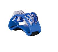 Double rangée tambour de cloche, Percussion multicolore de rythme tambourin pied d'acier inoxydable 2 pièces for des adultes(Blue)