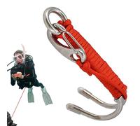 Double Reef Hook - Construction en acier lourd, Rust Preuve | Mécanisme sûr ou anneau, corde de sécurité robuste pour la photographie sous-marine plongée sous-marine exploration sous-marine