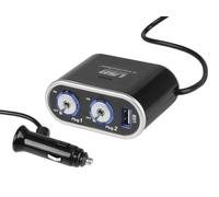 Double répartiteur allume-cigare 12/24V interrupteur, USB 1000 mA