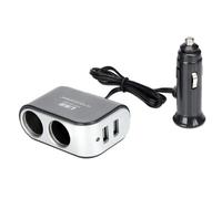 Double répartiteur allume-cigare avec 2x USB 3.1A avec câble