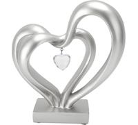 Double résine de sculpture de cœur Statues romantiques Amour pour couple Statue Mauvaise herbe Anniversaire BS20621