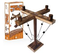 Double Ring Toss® Game pour 4 Joueurs | Jeu d'Adresse en Bois | Qualité Premium | Lancer d'Anneaux Suspendus | Qui sera le Plus Rapide ? | Intérieur & Extérieur | Enfants & Adultes | SparkL®