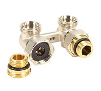'Double robinet Bloc Angle forme cône avec EK (Euro), [3/4 "-3/4 EK connexion" AG] Adaptateur à 1/2ag inclus