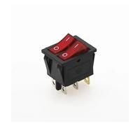 Double Rocker Switch 6 Pin On-Off With Green Red Light 20A 125VAC NWPNLXEA(Rot)