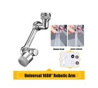 (Double rotation à 1080) Aérateur de robinet rotatif en métal noir à 1080 avec bras robotisé pivot