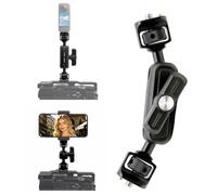 Double Rotule Articulé Bras 360° Rotation Aluminium Articulé | Vis 1/4”Compatible avec Insta360 X5-X, Caméra Écran Support avec LED Lampe, Microphone, Caméra Cage,Trépied