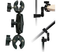 Double Rotule Super Pince Fixation avec Bras Articulé, Robuste 360°Moto Caméra Support compatible avec Insta360 X5-X, pour Guidon Vélo, Trépied, Bureau, Pied D'éclairage, Barres Transversales, Perche