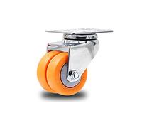 Double Row Nylon Casters, with Double Wheels,High Load-Bearing Industrial Wheels, Wear-,1.5inch 2inch 2Pcs Casters(Plate Universal,2 inch)