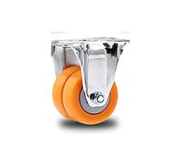 Double Row Nylon Casters, with Double Wheels,High Load-Bearing Industrial Wheels, Wear-,1.5inch 2inch 2Pcs Casters(Directional Wheel,2 inch)