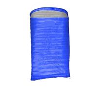 Double Sac de Couchage Adulte Remplissage Voyage Camping randonnée Duvet d'oie Blanche Couple pour Camping(Deep Blue,1000g)
