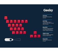 Double Shot KeyboardsRubberizedABS + TPROEM ProfileCompatible with Mechanical Gaming Keyboards (Red,23 Keys)